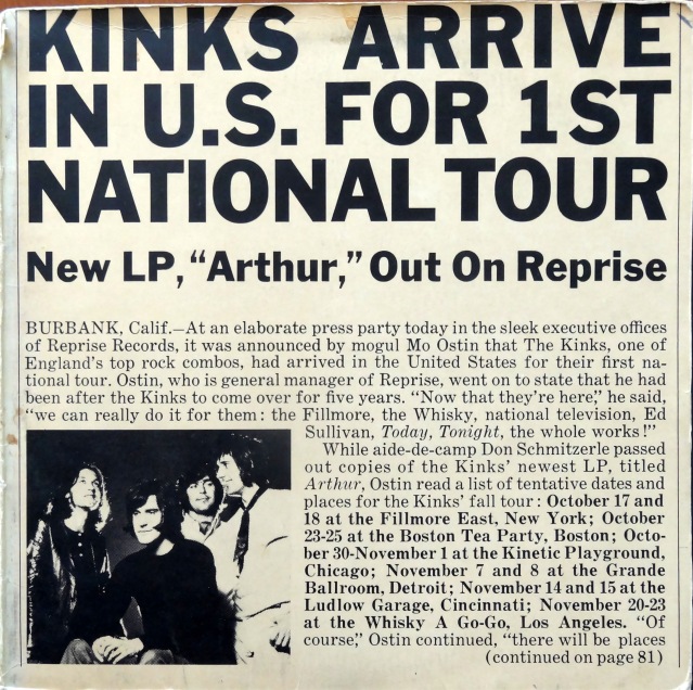 Kinks Arthur Press Kit front